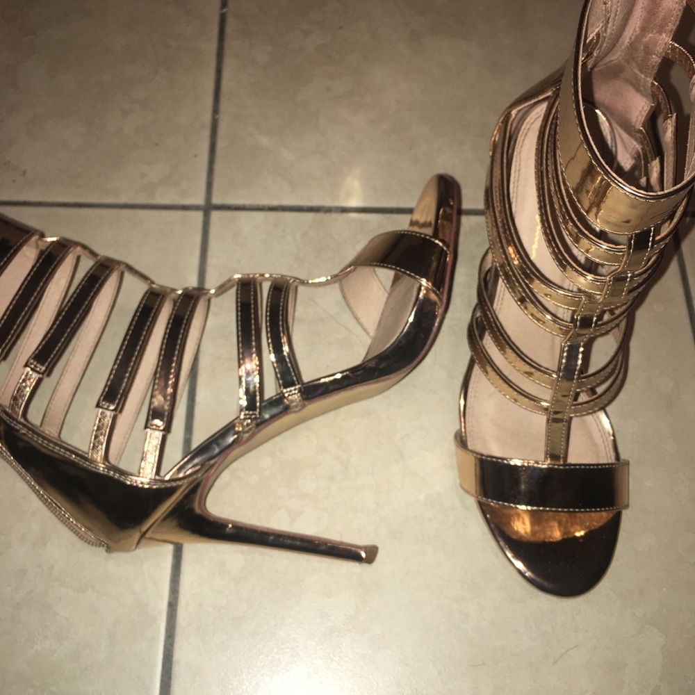 Rose Gold Strapped Heels